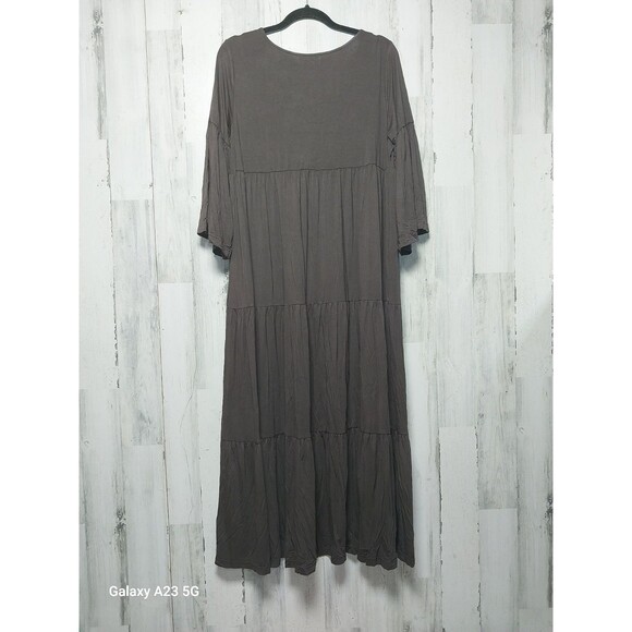 Natural Life Charlotte Knit Maxi Dress Size Medium Espresso - Picture 7 of 7